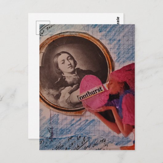 Outburst Mixed Media Collage ポストカード (正面/裏面)