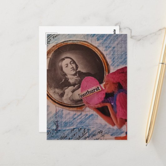 Outburst Mixed Media Collage ポストカード (正面/裏面インサイチュ)