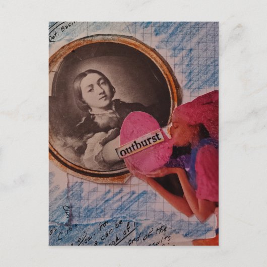 Outburst Mixed Media Collage ポストカード (正面)