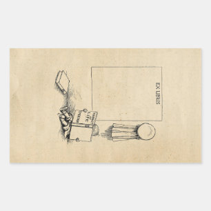 Outcault "Ex Libris"蔵書票シール 長方形シール