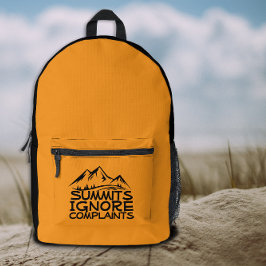 Outdoor Adventure Hiking yellow black Backpack プリントバックパック