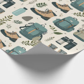 Outdoor Adventure Pattern Hiking Boots Backpacks ラッピングペーパー (角)