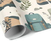 Outdoor Adventure Pattern Hiking Boots Backpacks ラッピングペーパー (ロールコーナー)