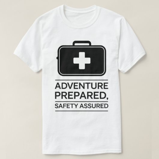 Outdoor Adventure Safety First Aid Kit Design Tシャツ (デザイン正面)
