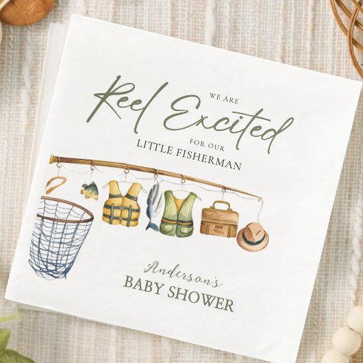 Outdoor Baby Shower Fishing Theme Napkins