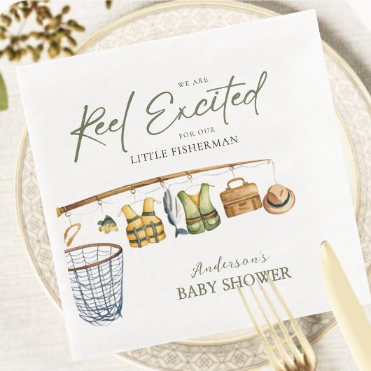 Outdoor Baby Shower Fishing Theme Napkins
