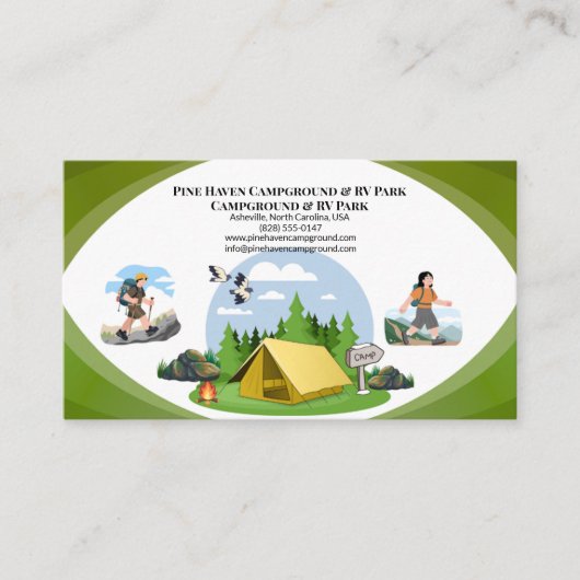 Outdoor Campground RV Park Rustic Layout 名刺 (正面)