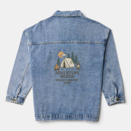 Outdoor Camping Quote Denim Jacket デニムジャケット