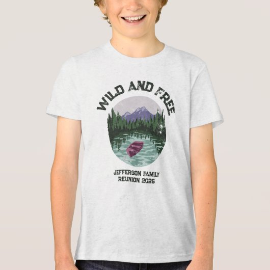 Outdoor Camping Wild and Free Custom Reunion トライブレンドTシャツ (正面)