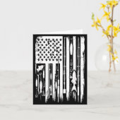 Outdoor Fishing American Flag Fisherman Fish Lover カード (黄色い花)