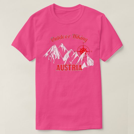 Outdoor Hiking Austria Mountain Compass Tシャツ (デザイン正面)