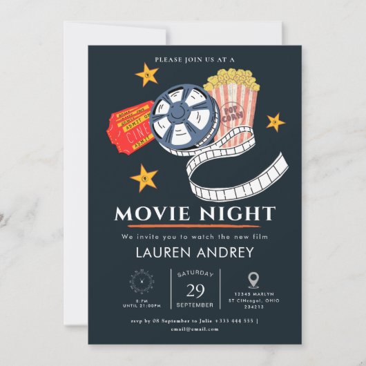 Outdoor Movie Night Invitation 招待状 (正面)