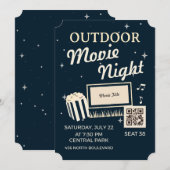 Outdoor Movie Night Ticket Invite 招待状 (正面/裏面)