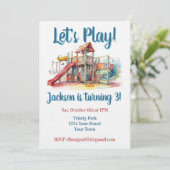 Outdoor Park Playground Kids Birthday Invitation 招待状 (スタンド正面)