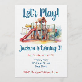 Outdoor Park Playground Kids Birthday Invitation 招待状