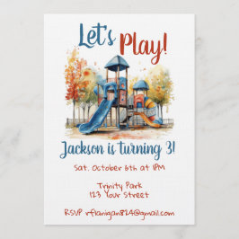Outdoor Park Playground Kids Birthday Invitation 招待状