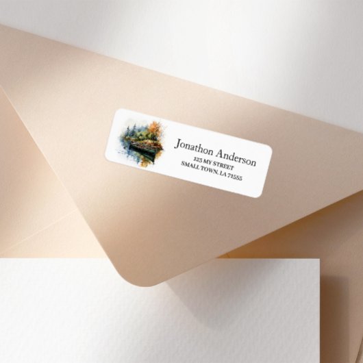 Outdoor River Canoe Address Label ラベル