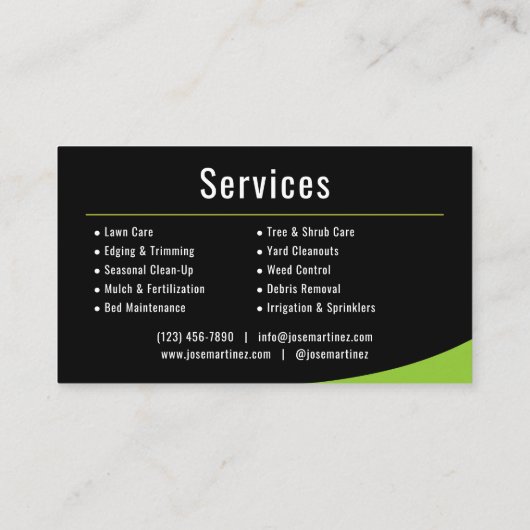 Outdoor Services Landscaping Lawn Care 名刺 (裏面)