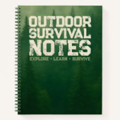 Outdoor Survival Notes – Forest Background ノートブック (正面)