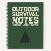 Outdoor Survival Notes Green Forest Notebook Cover ノートブック (正面)