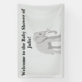 Outdoor Sweet Elephant Baby Shower Welcome Banner 横断幕 (縦)