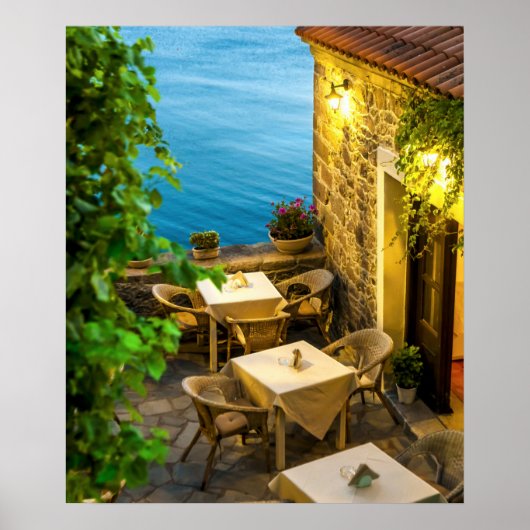 Outdoor Tables at Resturant ポスター (正面)