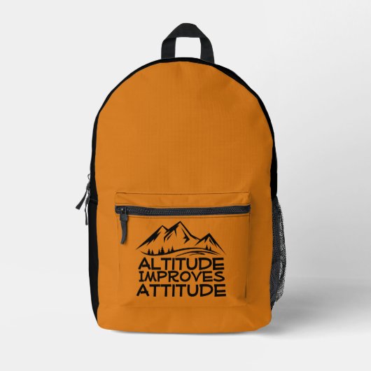 Outdoor Trail Adventure yellow black Backpack プリントバックパック (正面)