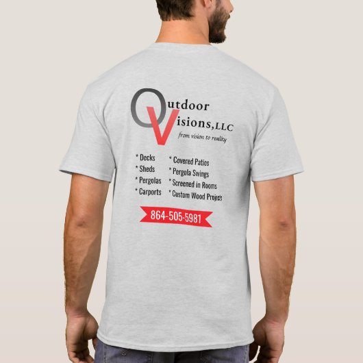 Outdoor Visions ロゴバック情報 Tシャツ (裏面)