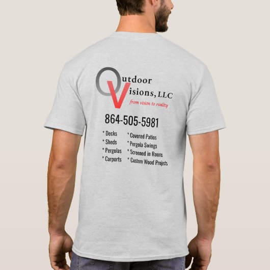 Outdoor Visions ロゴ バック情報 Tシャツ (裏面)