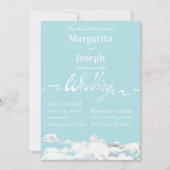 outdoor wedding Invitation, blue sky and clouds 招待状 (正面)