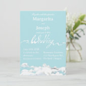 outdoor wedding Invitation, blue sky and clouds 招待状 (スタンド正面)