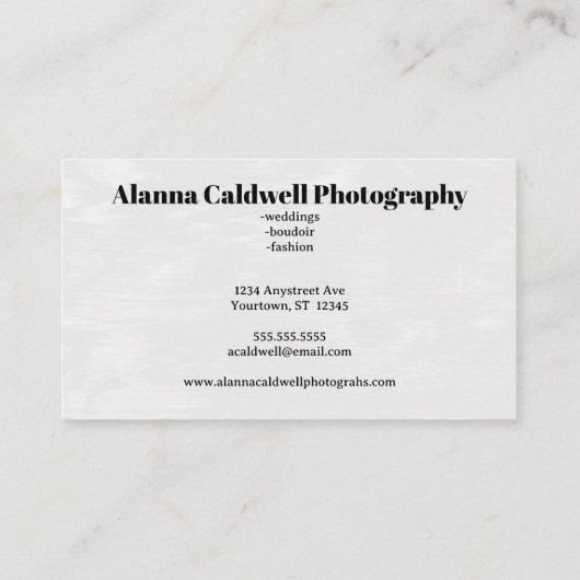 Outdoor Wedding Photographer Event Planner 名刺 (裏面)