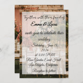 Outdoor Wedding Reception Table Background 招待状 (正面/裏面)