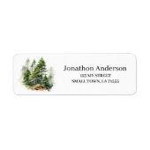 Outdoors Pine Tree Woods Address Label ラベル (正面)