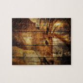 Outdoorsmanの初期のな納屋の木製のオジロ鹿シカ ジグソーパズル (横)