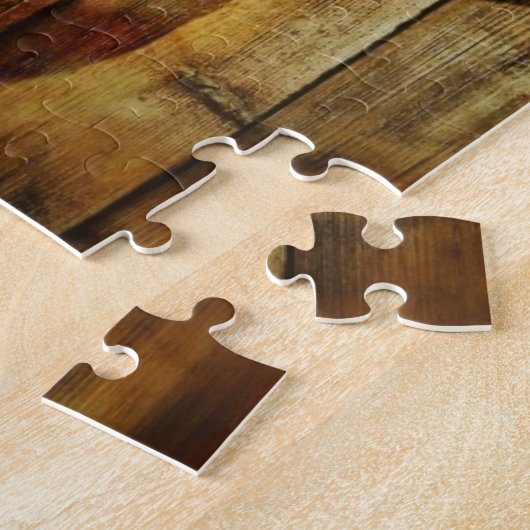 Outdoorsmanの初期のな納屋の木製のオジロ鹿シカ ジグソーパズル (側面)