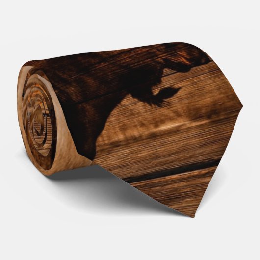 outdoorsmanの動揺してな木製の野性生物の雄牛のアメリカヘラジカ ネクタイ (ロール)