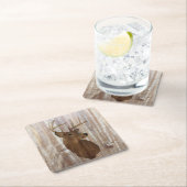 Outdoorsmanの西部の初期のな納屋木シカ スクエアペーパーコースター (インサイチュ)