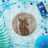 Outdoorsmanの西部の初期のな納屋木シカ ペーパープレート (パーティー)