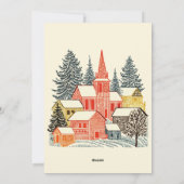 Outdoorsy Mountain Town Linocut Christmas シーズンカード (裏面)