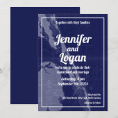 Outer Banks OBX NC ヴィンテージマップ ウェディング招待状 招待状 (正面/裏面)