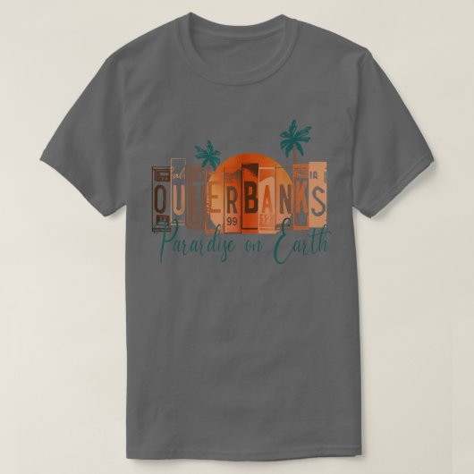 Outer Banks Paradise ヴィンテージ ノースカロライナ州 OBX アース レトロ Tシャツ (デザイン正面)