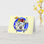 Outer Space誕生日Tシャツとギフト カード (黄色い花)