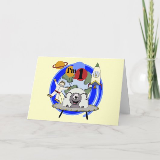 Outer Space誕生日Tシャツとギフト カード (正面)