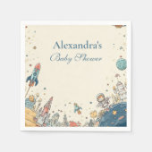 Outer Space Adventure Baby Shower スタンダードカクテルナプキン (正面)