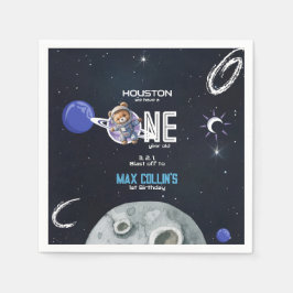 Outer Space Astronaut 1st Birthday スタンダードカクテルナプキン
