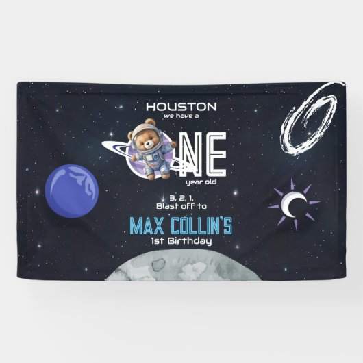 Outer Space Astronaut 1st Birthday 横断幕 (横)