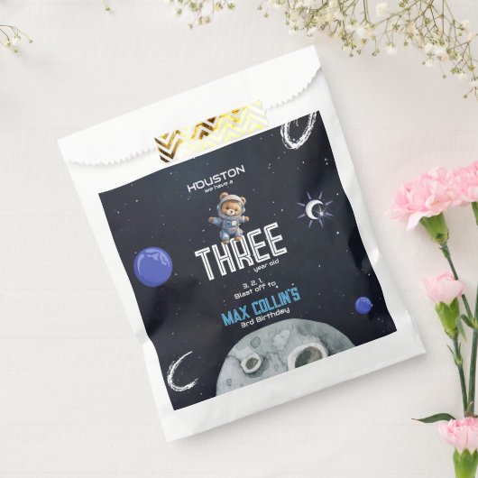 Outer Space Astronaut Any Age Birthday フェイバーバッグ (封をした状態)