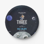 Outer Space Astronaut Any Age Birthday ペーパープレート (正面)