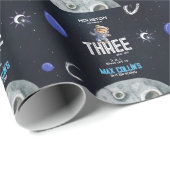 Outer Space Astronaut Any Age Birthday ラッピングペーパー (ロールコーナー)